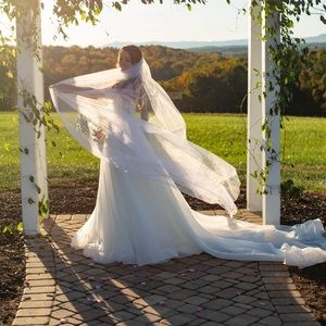 White Sequin Ballgown Wedding Dress Size 4